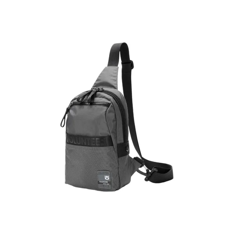Volunteer Oxford Shoulder Bag Small Backpack Fashion Front Pack Medium Size Unisex Black/Gray/Army Green-3