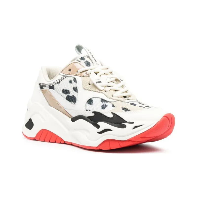 Just Cavalli Gymnastics Low-Top Casual Shoes Women's White Black Red-2