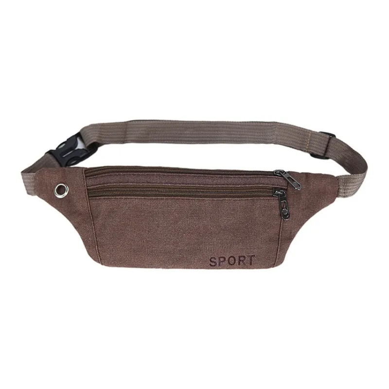 Boniu Canvas Bag, One Shoulder Crossbody Fanny Pack Small Size Unisex Khaki/Black/Coffee/Army Green-4