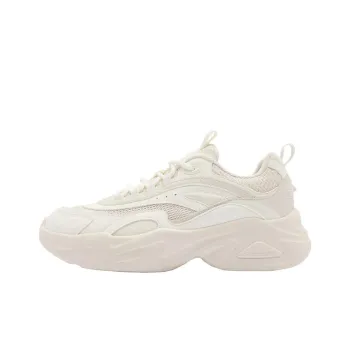 QIAODAN Cheese Cushioning Height Increasing Wear Resistant Low Top Running Shoes Women's White