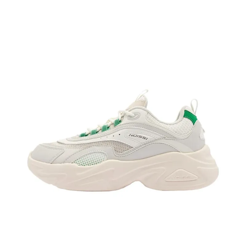 QIAODAN Cheese Height Increasing Abrasion Resistant Low Top Running Shoes Women's White Green-0