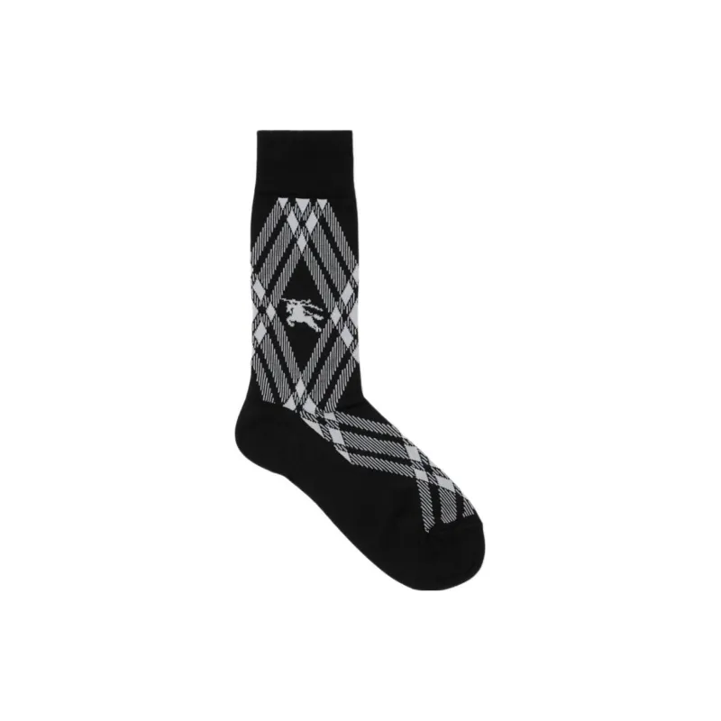 Burberry FW23 Mid-Calf Socks Men's 1 Pack Black-1