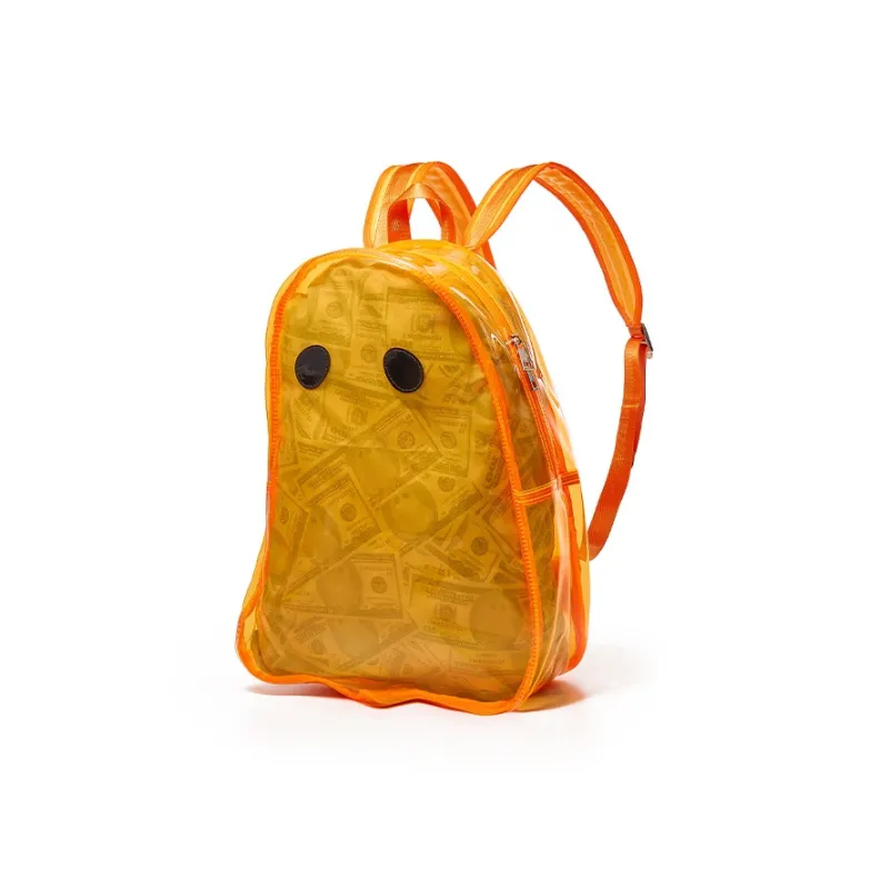 Fun And Cool Transparent TPU Backpack Medium Size Unisex Orange Red/Neon Green-1