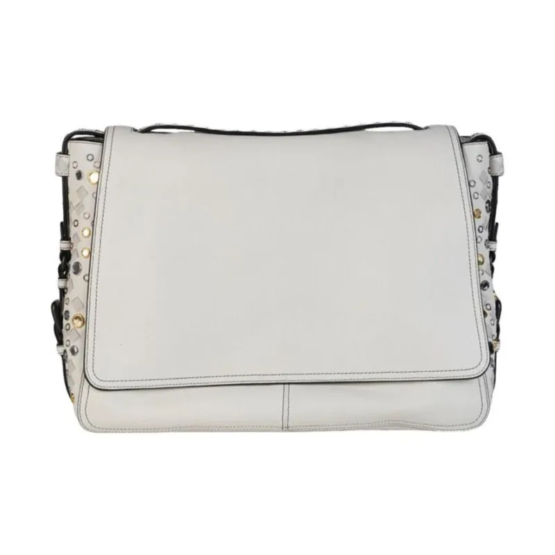Bottega Veneta Genuine Leather Crossbody Bag, Shoulder Bag Women's White-0