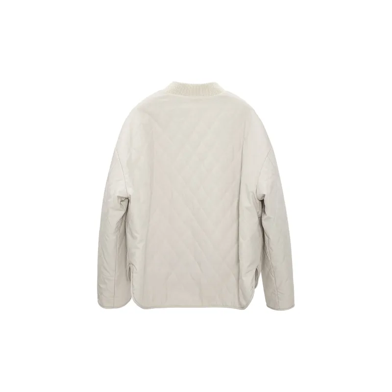 Fstudio Baseball Jacket Coat Women's Beige-1