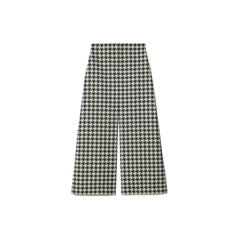 Burberry Houndstooth-pattern Gabardine Cropped Trousers-1