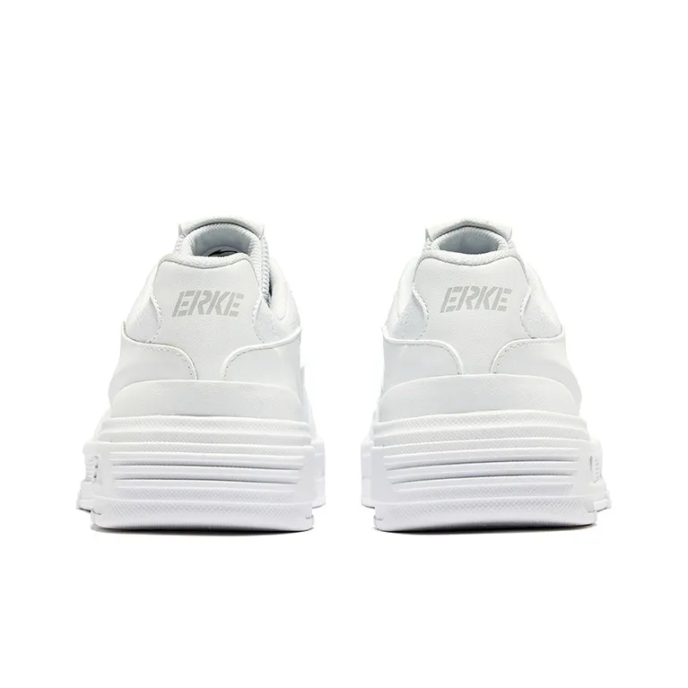 Erke Blade Anti Slip Wear Resistant Low Top Skateboard Shoes Women's Erke White-3
