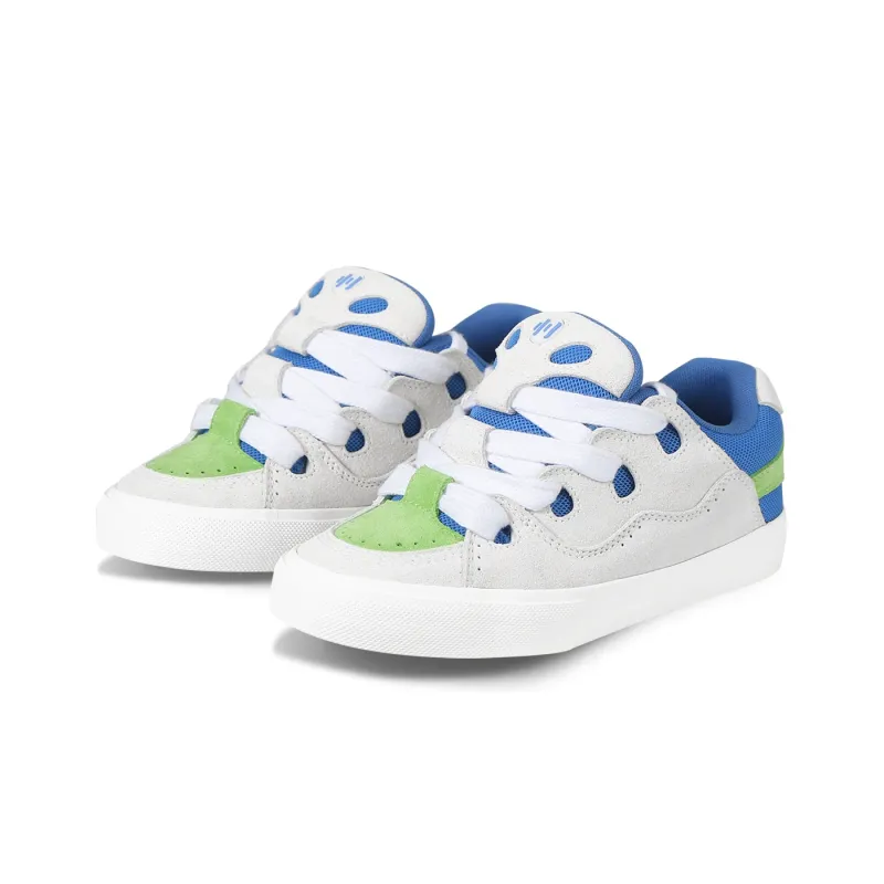 Ollieskate Anti Slip Wear Resistant Low Top Skateboard Shoes Unisex White Blue Green-2