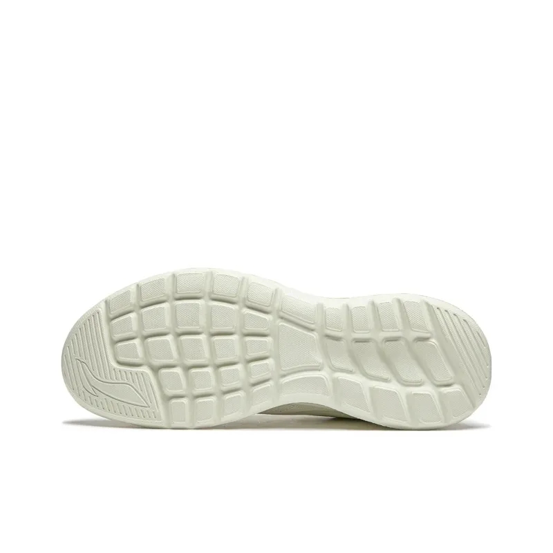 LiNing Feather Cushioning Wear Resistant Low Top Casual Running Shoes Women's Cream White-6