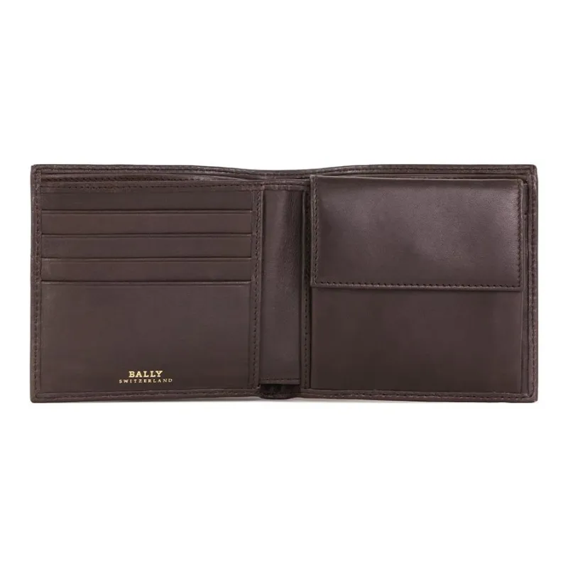 BALLY Calfskin Wallet Small Size Unisex Brown-3