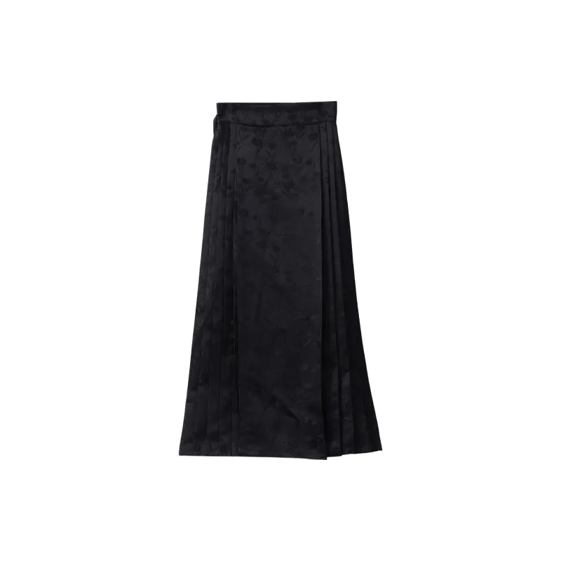 Olrain Casual Long Skirts Women's Black-1