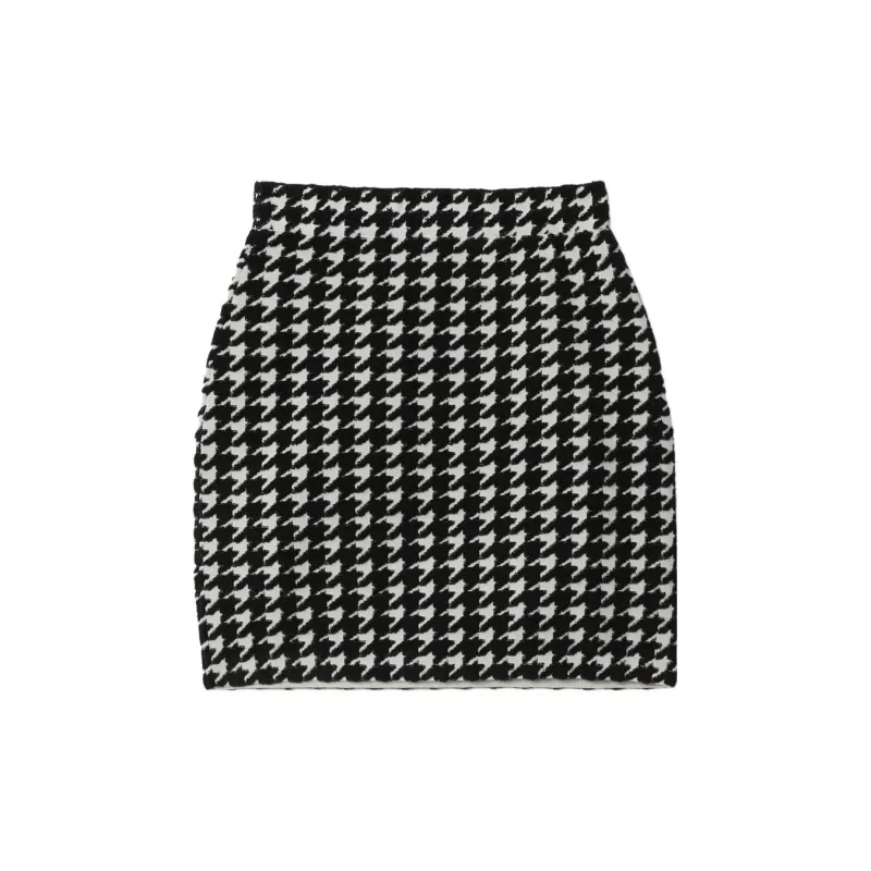 Burberry Houndstooth Pattern Knitted Mini Skirt-1