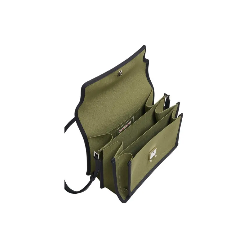 MARNI Trunk Fabric One Shoulder Handbag Crossbody Bag Medium Size Men's Dark Olive & Black-2