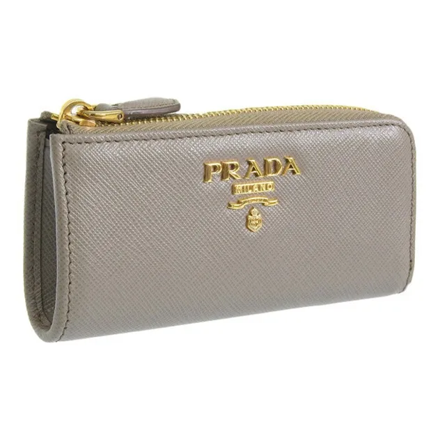 PRADA Leather Wallet Unisex Clay-1