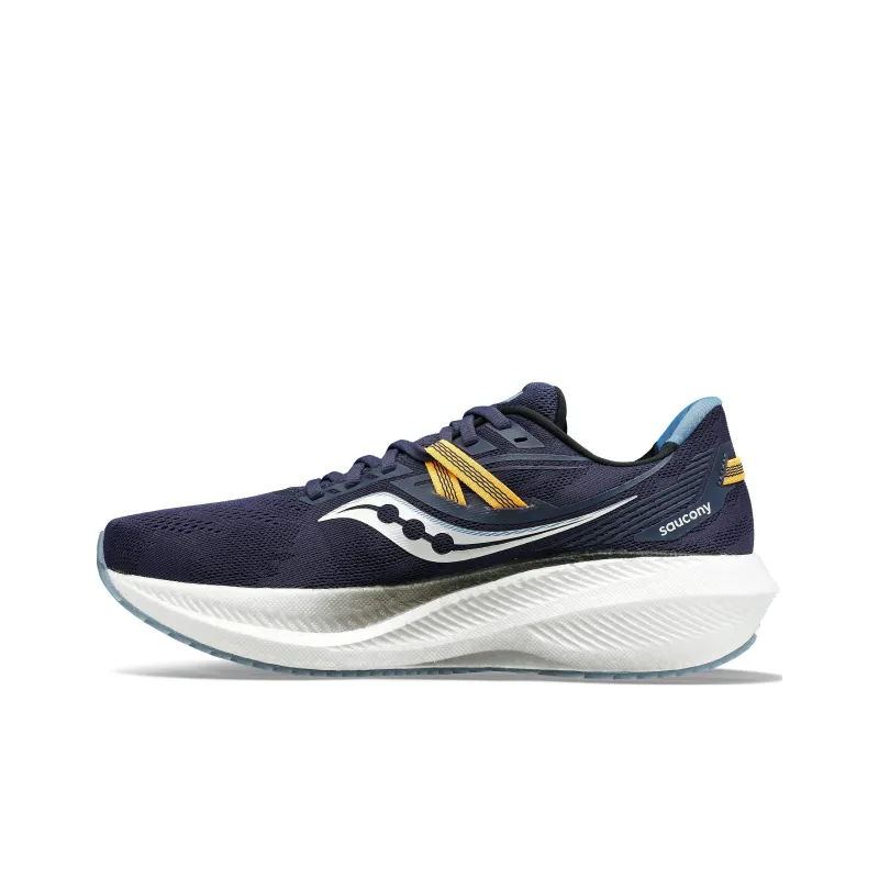 Saucony Triumph 20 Cushioning Wear Resistant Low Top Running Shoes Men's Blue-0