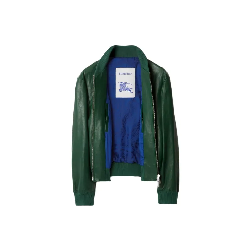 Burberry Zipped Leather Bomber Jacket-1