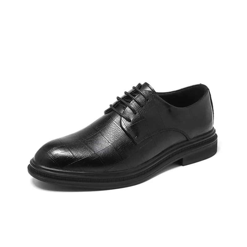 GZZ Dress Shoes Men Low Top Black-1