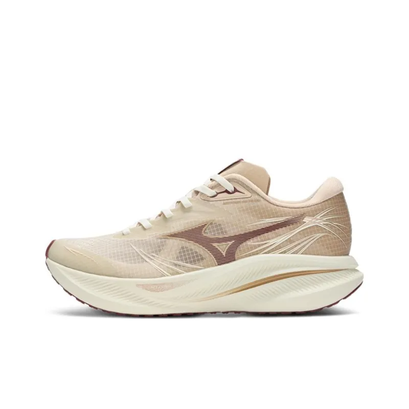 Mizuno Pi Plus Cushioning Wear-Resistant Low-Top Casual Shoes Unisex White Red-0