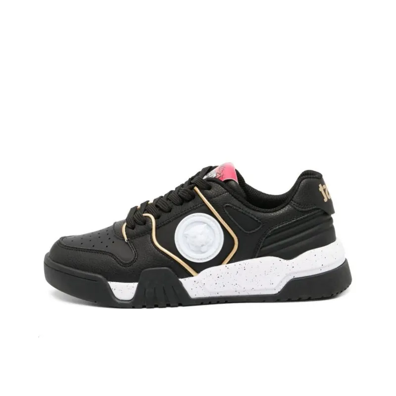 Just Cavalli Tiger Head-motif Leather Sneakers-0