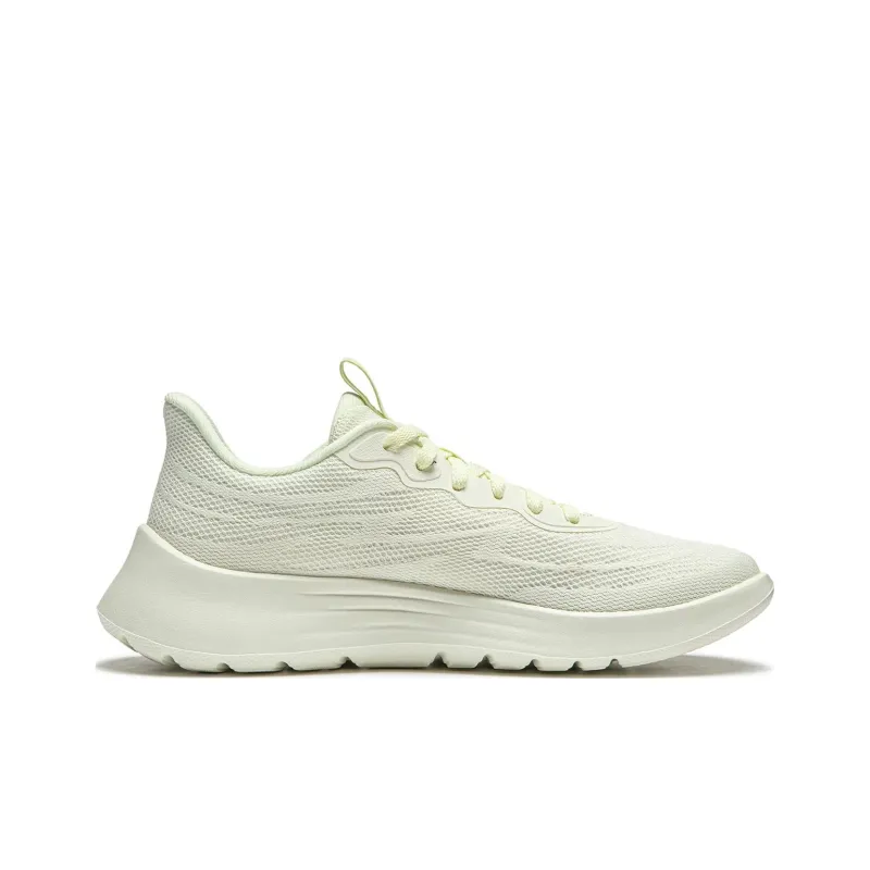 LiNing Feather Cushioning Wear Resistant Low Top Casual Running Shoes Women's Cream White-1