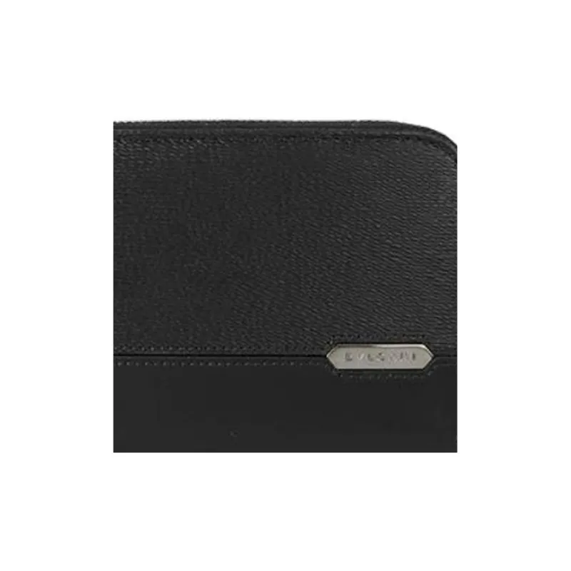 BVLGARI Leather Wallet Men's Black-5