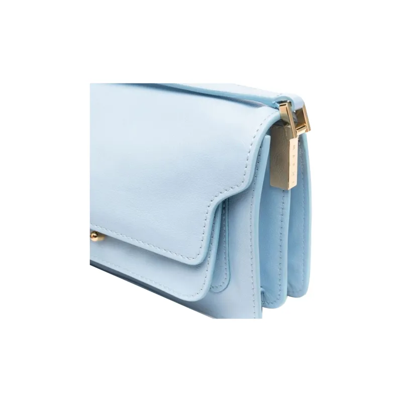 MARNI Trunk Calfskin Crossbody Bag, Shoulder Bag Women's Blue-3