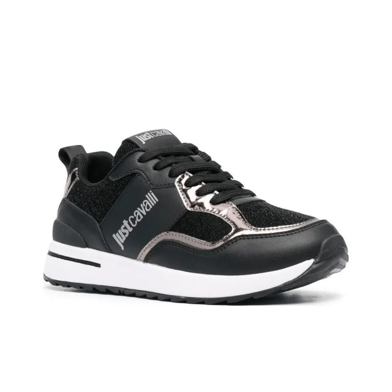 Just Cavalli Low-Top Casual Shoes Women's Black White-1