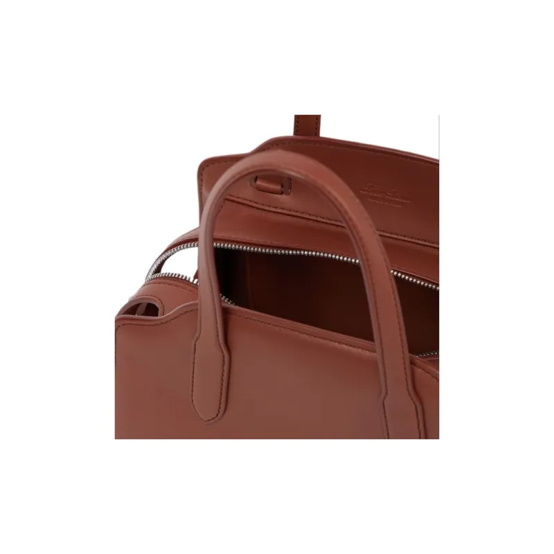Loro Piana Sesia Calfskin Shoulder Bag Crossbody Bag Handbag Extra Mini Women's Brown-2