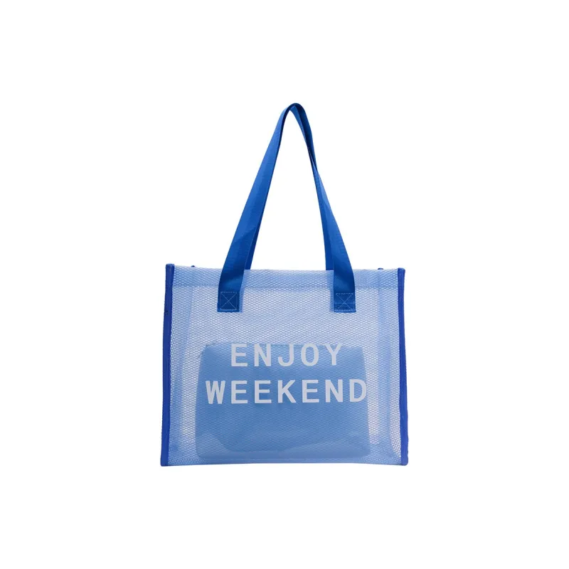 Boniu PVC Tote Bag Shopping Bag One Shoulder Handbag Large Size Women's Orange/Blue/White/Fuchsia/Purple/Black-1