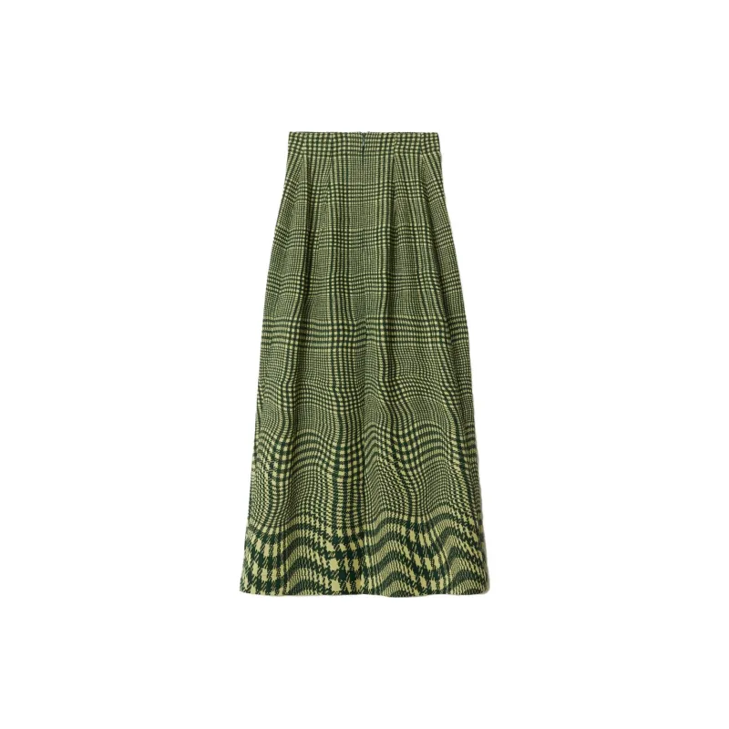 Burberry Casual Long Skirts Women's Green-1