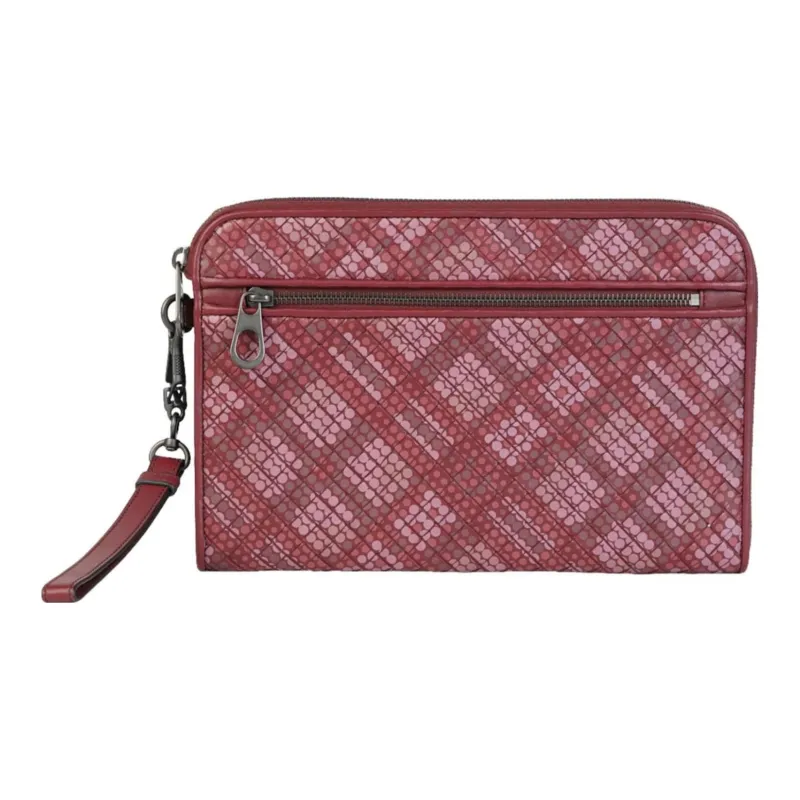 Bottega Veneta Leather Clutch Men's Red & Pink-0