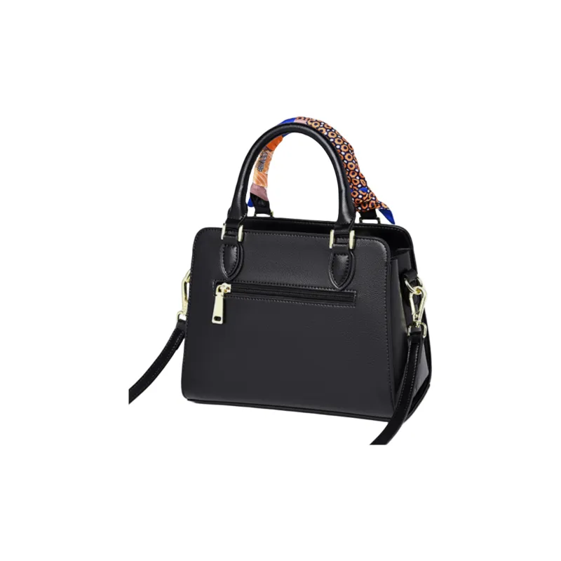 Versman Cow Leather Shopping Bag Handbag Shoulder Bag Crossbody Bag Large Size Women's Classic Black-3