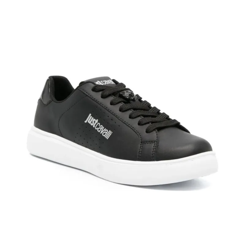 Just Cavalli Tiger Head-logo Leather Sneakers-2