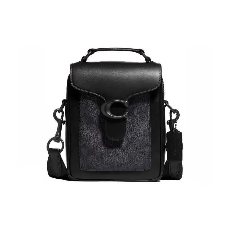 COACH Tabby Canvas One Shoulder Handbag, Crossbody Bag Trumpets Men's Black-0