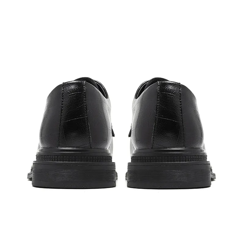 GZZ Dress Shoes Men Low Top Black-3