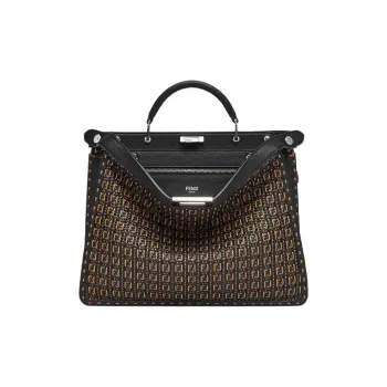 FENDI Peekaboo ISeeU Calfskin Shoulder Bag Crossbody Bag Handbag Medium Size Men's Multicolor