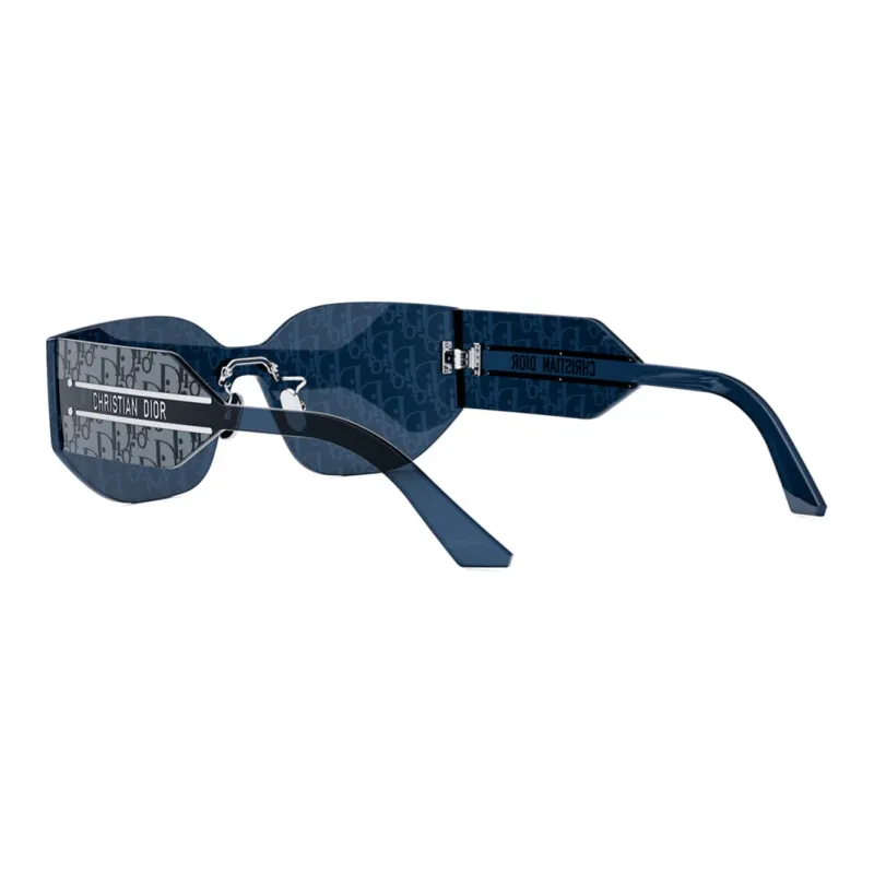 DIOR Acetate Irregular Shape Sunglasses Women's Blue-3