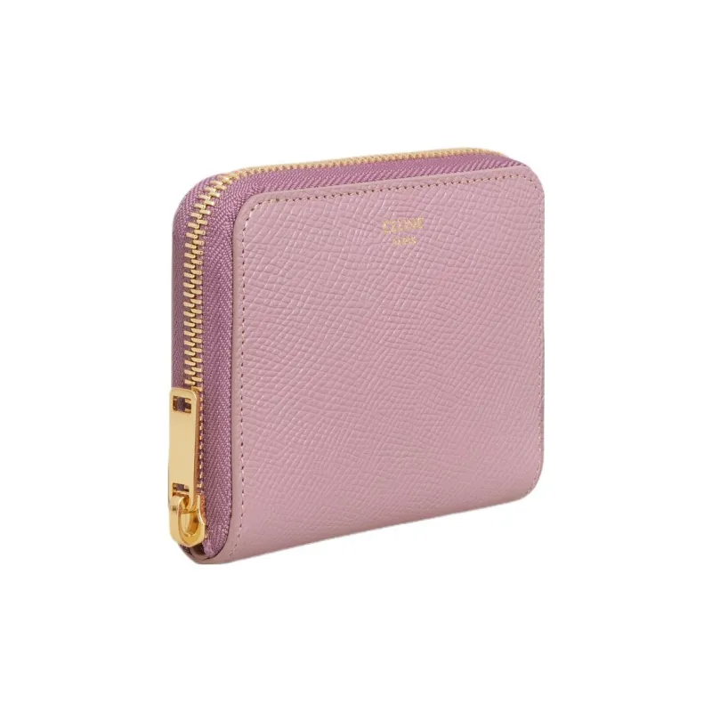CELINE Grained Calfskin Wallet Small Size Women's Petal Pink-1