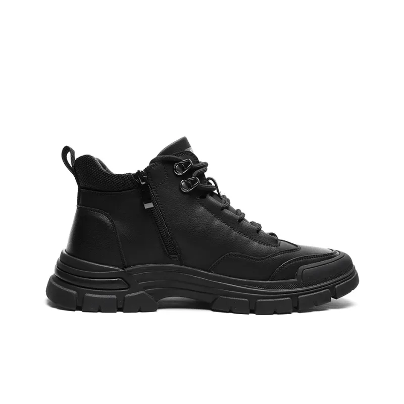 Mulinsen Work Boots Men High Top Black/Khaki-1