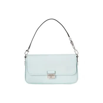 MICHAEL KORS Bradshaw Leather Baguette Bag Shoulder Bags Women's Light Blue Green