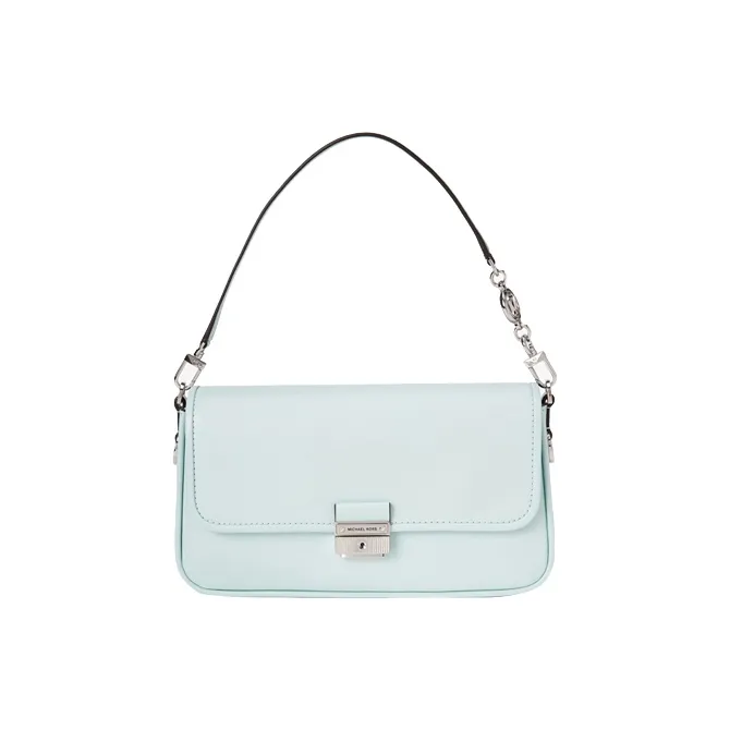 MICHAEL KORS Bradshaw Leather Baguette Bag Shoulder Bags Women's Light Blue Green-0
