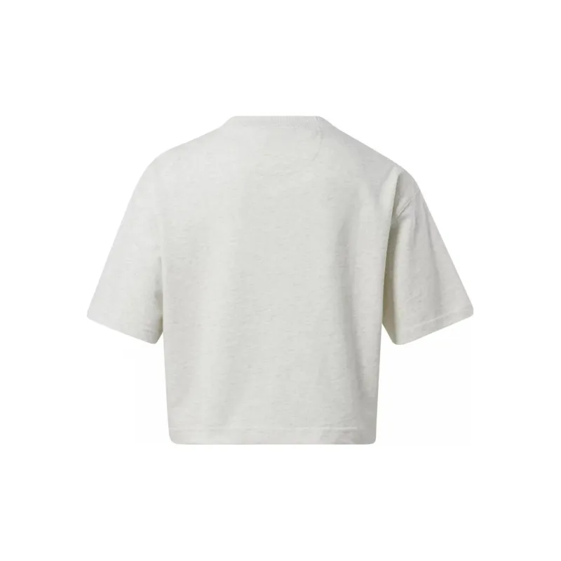Reebok CL AE BIG LOGO CROP TEE T-Shirt Women's Light Gray-1
