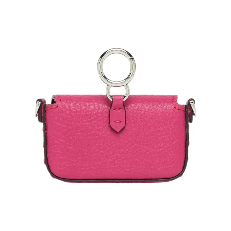 FENDI Baguette Calfskin Pendant Bag Accessories Extra Mini Women's Pink-2