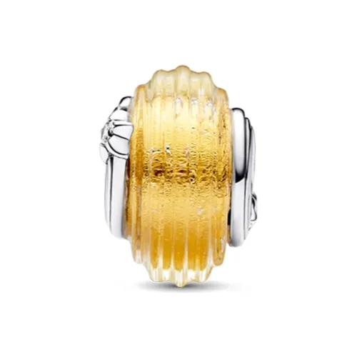 Pandora 925 Sterling Silver Glass Synthetic Cubic Zirconia Pendants Women's Gold