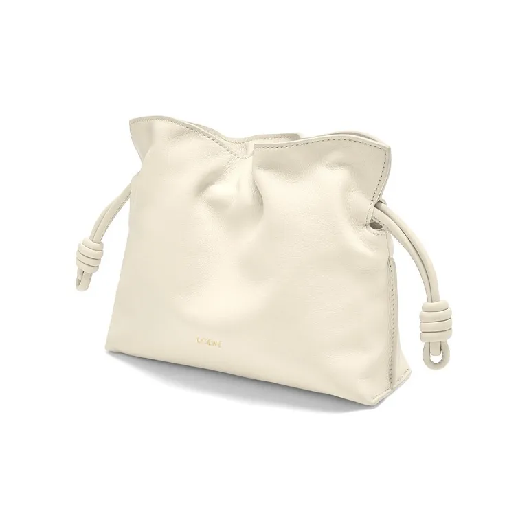 LOEWE Flamenco Nappa Cow Leather Clutch Mini Women's Custard-1