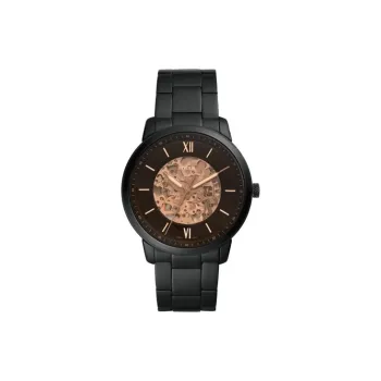 FOSSIL Wrist Watch Automatic Mechanical Movement Stainless Steel Strap 44mm Black Dial Men's Watches