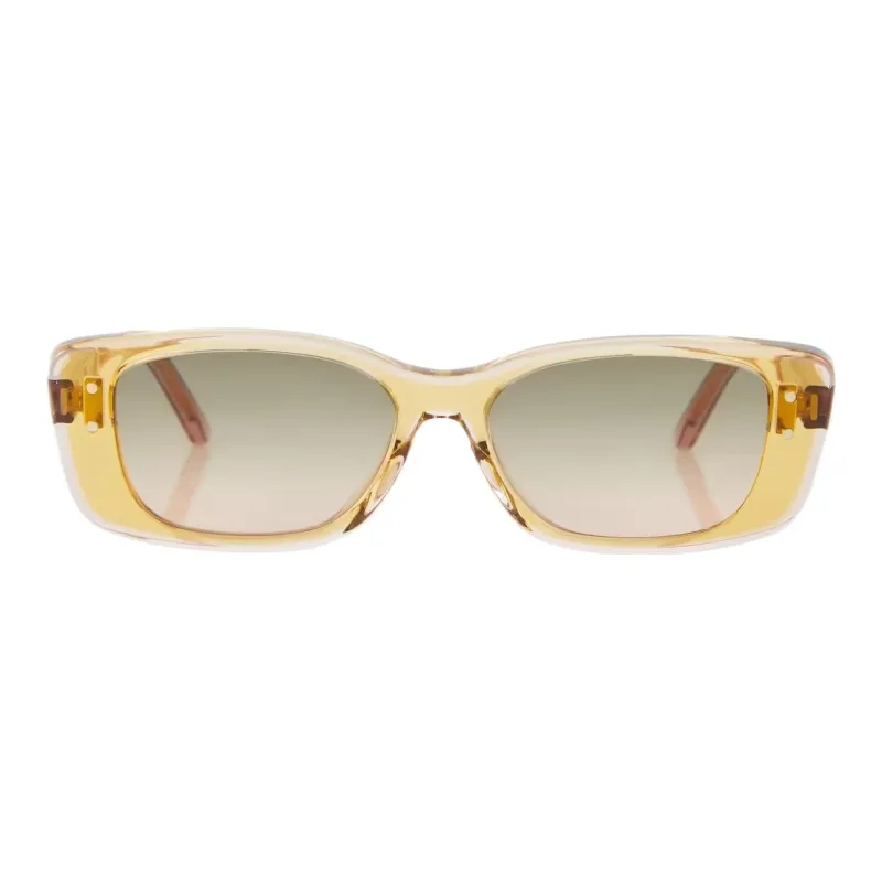 DIOR Acetate Irregular Shape Sunglasses Women's Yellow-1