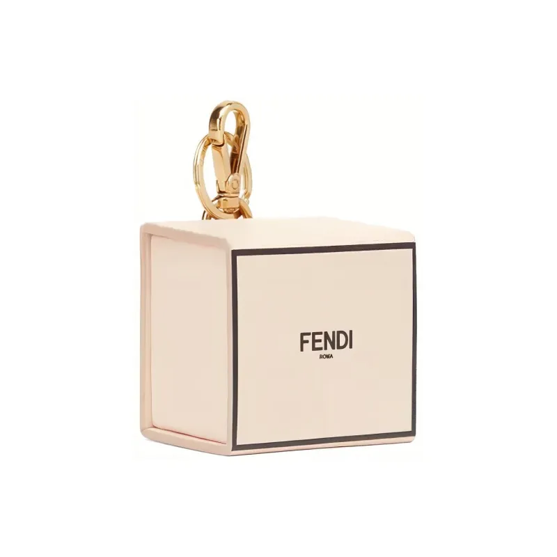 FENDI Leather Charm Coin Purses Key Pouches Women's Pink & Black-1