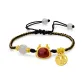 Cute Dragon Fu Character Pendant Bracelet (Black)