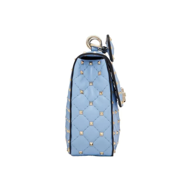 Valentino ROCKSTUD SPIKE Quilted Nappa Leather Portable Crossbody Bag, Shoulder Bag Women's Cerulean-2